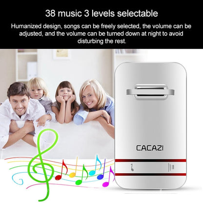 CACAZI V027G One Button Three Receivers Self-Powered Wireless Home Kinetic Electronic Doorbell, US Plug - Security by CACAZI | Online Shopping UK | buy2fix
