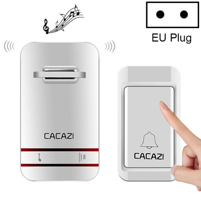 CACAZI V027G One Button One Receivers Self-Powered Wireless Home Kinetic Electronic Doorbell, EU Plug - Security by CACAZI | Online Shopping UK | buy2fix