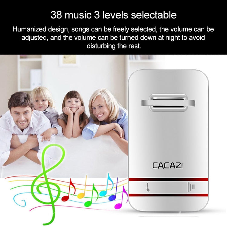 CACAZI V027G One Button One Receivers Self-Powered Wireless Home Kinetic Electronic Doorbell, UK Plug - Security by CACAZI | Online Shopping UK | buy2fix