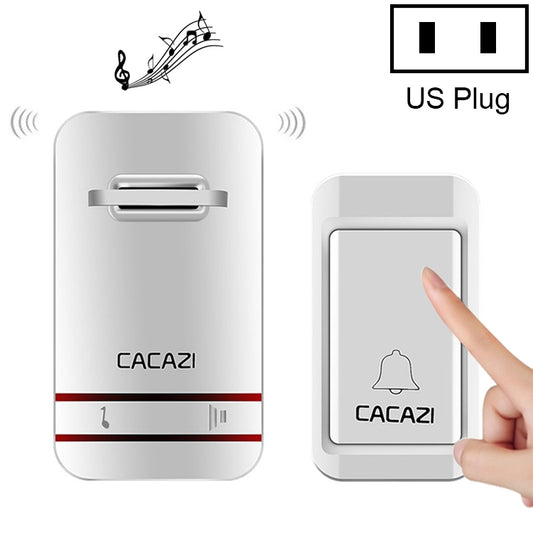 CACAZI V027G One Button One Receivers Self-Powered Wireless Home Kinetic Electronic Doorbell, US Plug - Security by CACAZI | Online Shopping UK | buy2fix