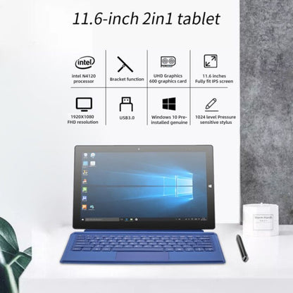 PiPO W11 2 in 1 Tablet PC, 11.6 inch, 8GB+128GB+128GB SSD, Windows 10 System, Intel Gemini Lake N4120 Quad Core Up to 2.6GHz, with Keyboard & Stylus Pen, Support Dual Band WiFi & Bluetooth & Micro SD Card - PiPO by PiPo | Online Shopping UK | buy2fix