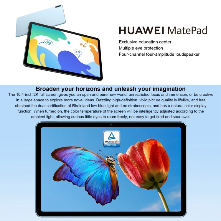 Huawei MatePad 10.4 BAH4-W09 WiFi, 10.4 inch, 6GB+64GB, HarmonyOS 2 HUAWEI Kirin 710A Octa Core up to 2.0GHz, Support Dual WiFi, OTG, Not Support Google Play (Silver) - Huawei by Huawei | Online Shopping UK | buy2fix