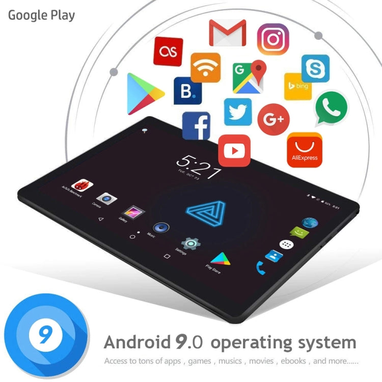 BDF K107 3G Phone Call Tablet PC, 10 inch, 2GB+32GB, Android 9.0, MTK8321 Octa Core, Support Dual SIM & Bluetooth & WiFi & GPS, EU Plug(White) - BDF by BDF | Online Shopping UK | buy2fix