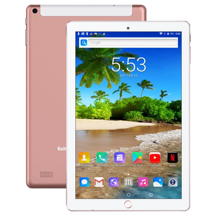 BDF P10 3G Phone Call Tablet PC, 10 inch, 2GB+32GB, Android 9.0, MTK8321 Octa Core, Support Dual SIM & Bluetooth & WiFi & GPS, EU Plug(Rose Gold) - BDF by BDF | Online Shopping UK | buy2fix