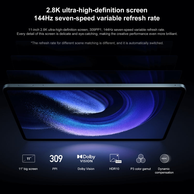 Xiaomi Pad 6 Pro, 11.0 inch, 8GB+128GB, MIUI 14 Qualcomm Snapdragon 8+ 4nm Octa Core up to 3.2GHz, 20MP HD Front Camera, 8600mAh Battery (Gold) - Other by Xiaomi | Online Shopping UK | buy2fix