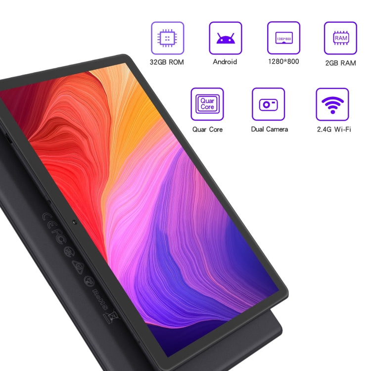 Pritom M10 WiFi Tablet, 10.1 inch, 2GB+32GB, Android 10 SC7731E Quad Core 1.3GHz CPU, Support 2.4G WiFi / Bluetooth, Global Version with Google Play, US Plug(Dark Gray) - Other by PRITOM | Online Shopping UK | buy2fix