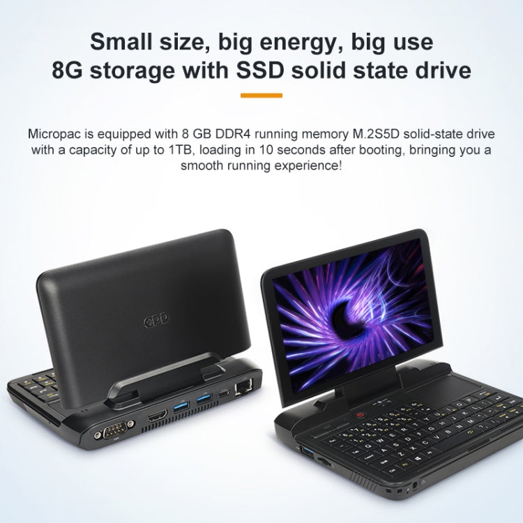 GPD MicroPC Mini Gaming Laptop, 6.0 inch, 8GB+256GB, Windows 10 Intel Celeron N4120 Quad Core, Support Dual Band WiFi & Bluetooth & TF Card, UK Plug(Black) - Others by buy2fix | Online Shopping UK | buy2fix