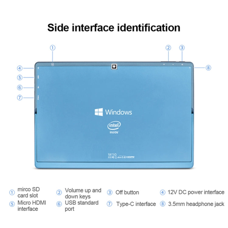 W10 2 in 1 Tablet PC, 10.1 inch, 6GB+64GB, Windows 10 System, Intel Gemini Lake N4120 Quad Core up to 2.6GHz, without Keyboard & Stylus Pen, Support Dual Band WiFi & Bluetooth & TF Card & HDMI, US Plug - Other by buy2fix | Online Shopping UK | buy2fix