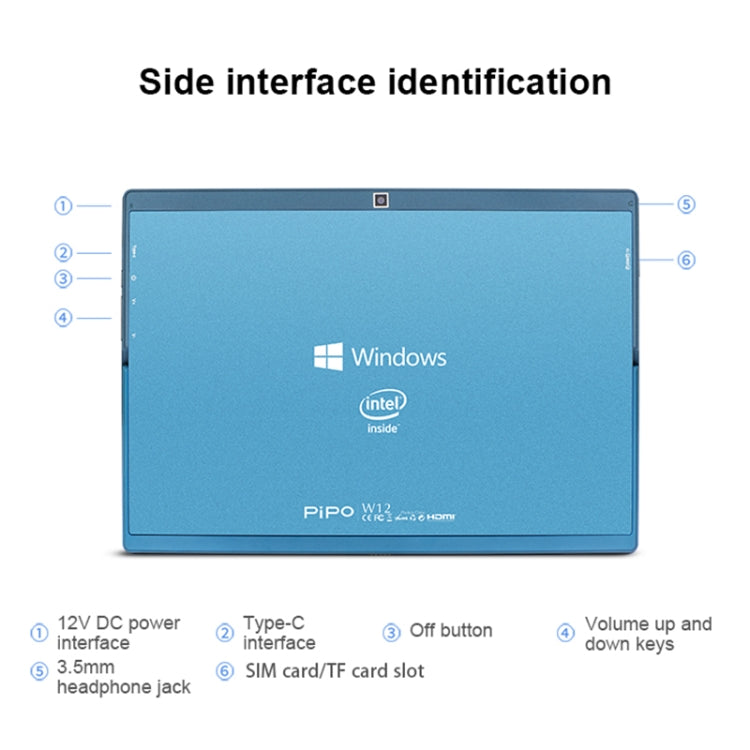 PiPO W12 4G LTE Tablet PC, 12.3 inch, 8GB+256GB, Windows 10 System, Qualcomm Snapdragon 850 Octa Core up to 2.96GHz, Not Include Keyboard & Stylus Pen, Support Dual SIM & Dual Band WiFi & Bluetooth & GPS, US Plug - PiPO by PiPo | Online Shopping UK | buy2fix