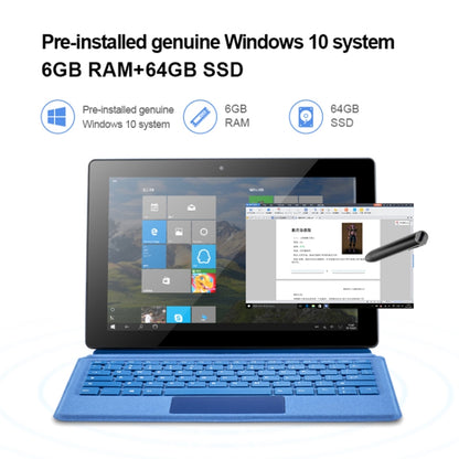 W10 2 in 1 Tablet PC, 10.1 inch, 6GB+64GB, Windows 10 System, Intel Gemini Lake N4120 Quad Core up to 2.6GHz, with Keyboard & Stylus Pen, Support Dual Band WiFi & Bluetooth & TF Card & HDMI, US Plug - Other by buy2fix | Online Shopping UK | buy2fix