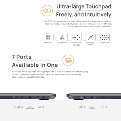 CHUWI HeroBook Pro, 14.1 inch, 8GB+256GB, Windows 11, Intel Gemini Lake N4020 Dual Core, EU Plug(Space Grey) - CHUWI by CHUWI | Online Shopping UK | buy2fix