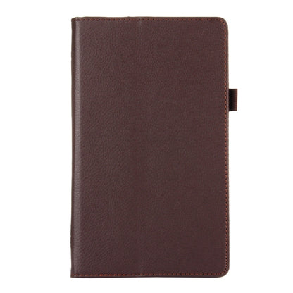 For Amazon Kindle Fire HD8 (2017) Litchi Texture Horizontal Flip Leather Case with Holder(Brown) - Mobile Accessories by buy2fix | Online Shopping UK | buy2fix