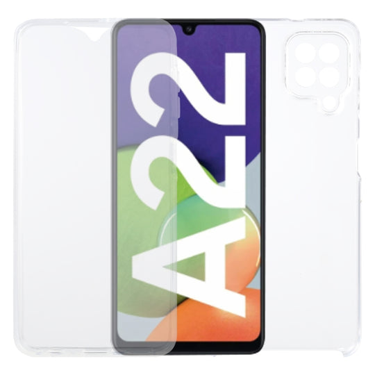 Pour Samsung Galaxy A22 4G PC + TPU Étui transparent ultra-mince double face tout compris