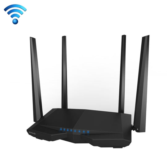 Routeur sans fil bi-bande intelligent Tenda AC6 AC1200 5 GHz 867 Mbps + routeur WiFi 2,4 GHz 300 Mbps avec antennes externes 4 * 5 dBi (noir)