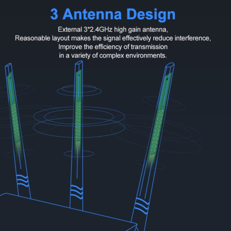 Tenda F3 Wireless 2.4GHz 300Mbps WiFi Router with 3*5dBi External Antennas(White) -  by Tenda | Online Shopping UK | buy2fix