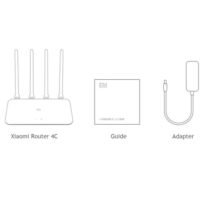 Original Xiaomi Mi WiFi Router 4C Smart APP Control 300Mbps 2.4GHz Wireless Router Repeater with 4 Antennas, Support Web & Android & iOS, US Plug(White) -  by Xiaomi | Online Shopping UK | buy2fix