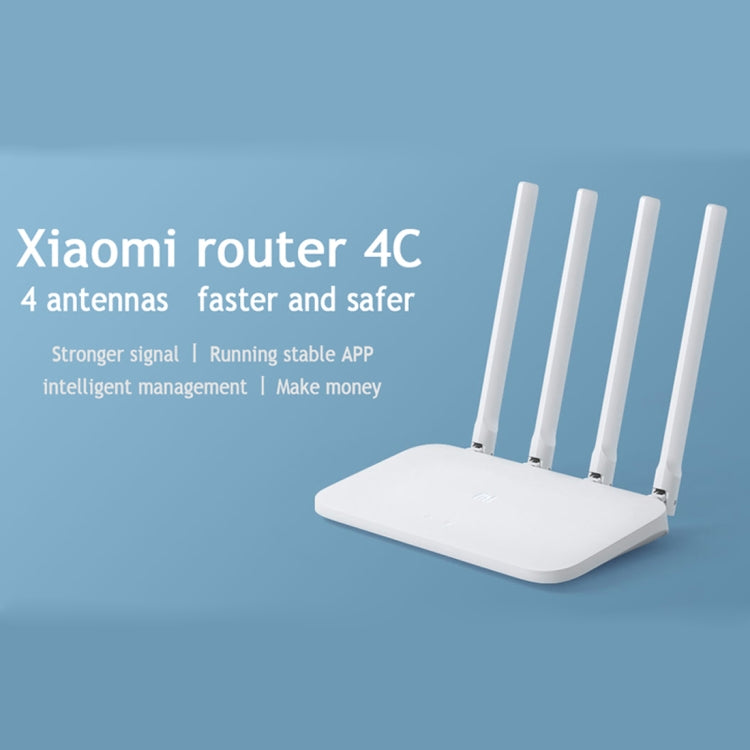 Original Xiaomi Mi WiFi Router 4C Smart APP Control 300Mbps 2.4GHz Wireless Router Repeater with 4 Antennas, Support Web & Android & iOS, US Plug(White) -  by Xiaomi | Online Shopping UK | buy2fix