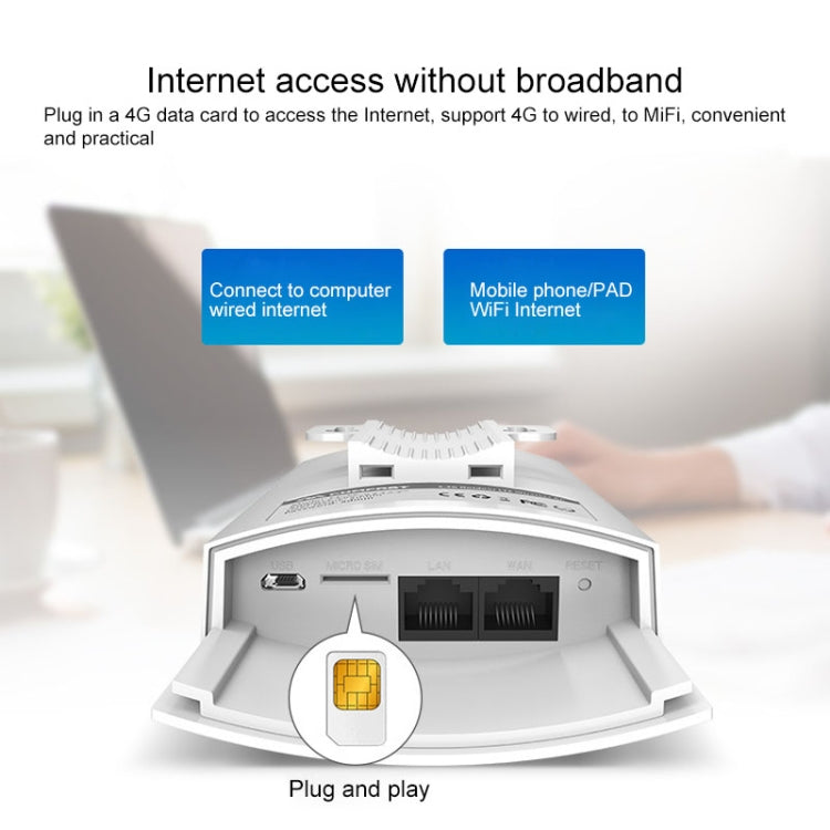 COMFAST CF-E5 300Mbps 4G Outdoor Waterproof Signal Amplifier Wireless Router Repeater WIFI Base Station with 2 Antennas, Asia Pacific Version - Wireless Routers by COMFAST | Online Shopping UK | buy2fix