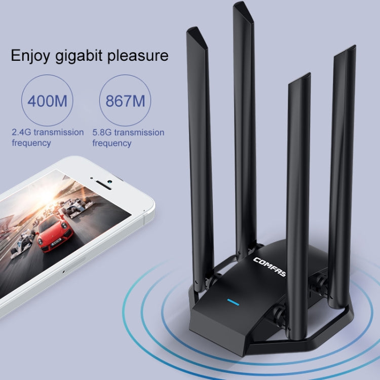 COMFAST CF-WU785AC 1300Mbps Dual-band Wifi USB Network Adapter with 4 Antennas - USB Network Adapter by COMFAST | Online Shopping UK | buy2fix