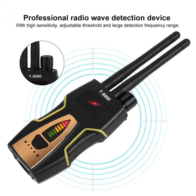 T-8000 RF Signal Detector GSM Audio Finder GPS Scan Detector (Silver) - Security by buy2fix | Online Shopping UK | buy2fix