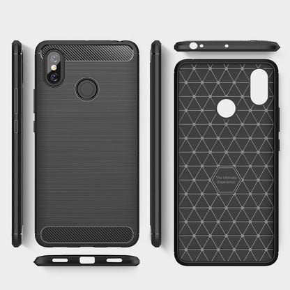 Brushed Texture Carbon Fiber Shockproof TPU Case for Xiaomi Mi Max 3(Black) by buy2fix