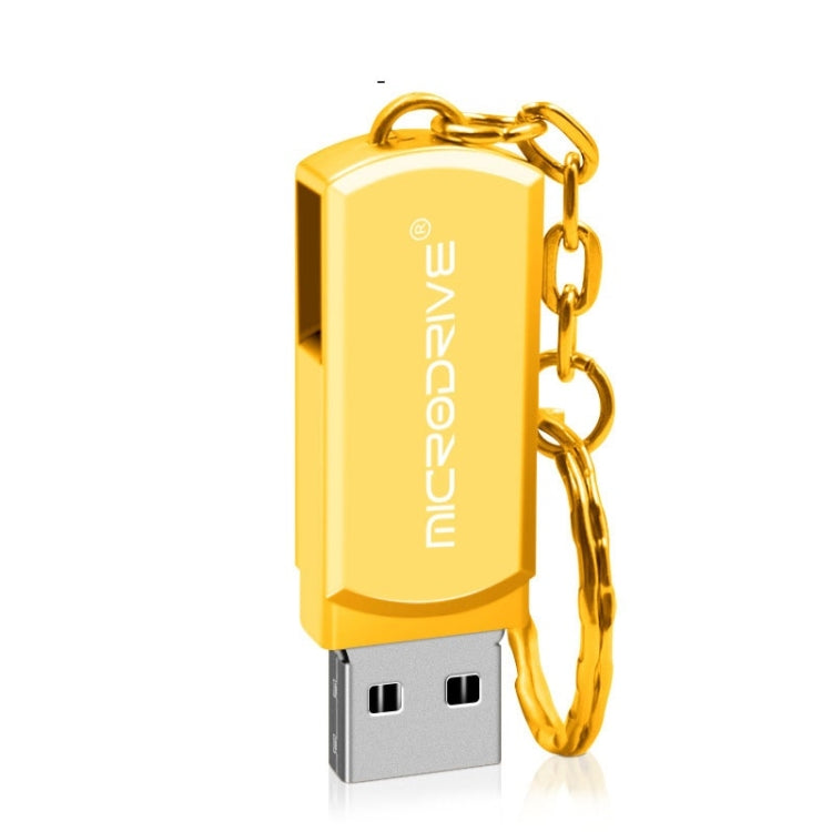 MicroDrive 64GB USB 2.0 Creative Personality Metal U Disk with Keychain (Gold) - USB Flash Drives by MicroDrive | Online Shopping UK | buy2fix