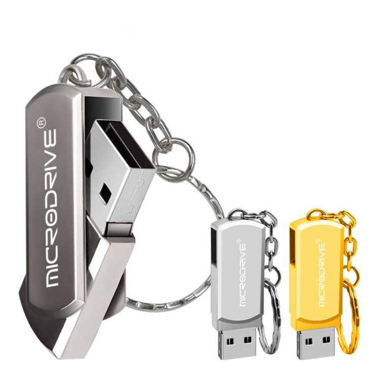 MicroDrive 16GB USB 2.0 Creative Personality Metal U Disk with Keychain (Yellow) - USB Flash Drives by MicroDrive | Online Shopping UK | buy2fix