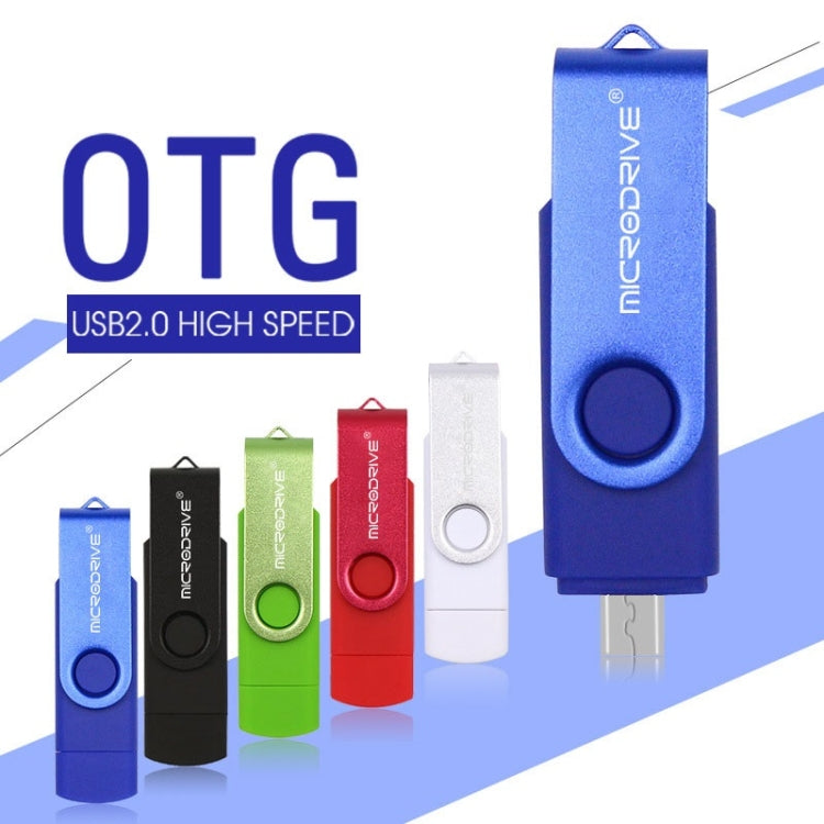 MicroDrive 128GB USB 2.0 Phone and Computer Dual-use Rotary OTG Metal U Disk (Blue) - USB Flash Drives by MicroDrive | Online Shopping UK | buy2fix