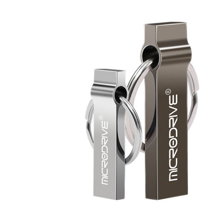 MicroDrive 4GB USB 2.0 Metal Keychain U Disk (Grey) - USB Flash Drives by MicroDrive | Online Shopping UK | buy2fix