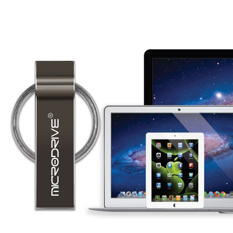 MicroDrive 8GB USB 2.0 Metal Keychain U Disk (Black) - Computer & Networking by MicroDrive | Online Shopping UK | buy2fix