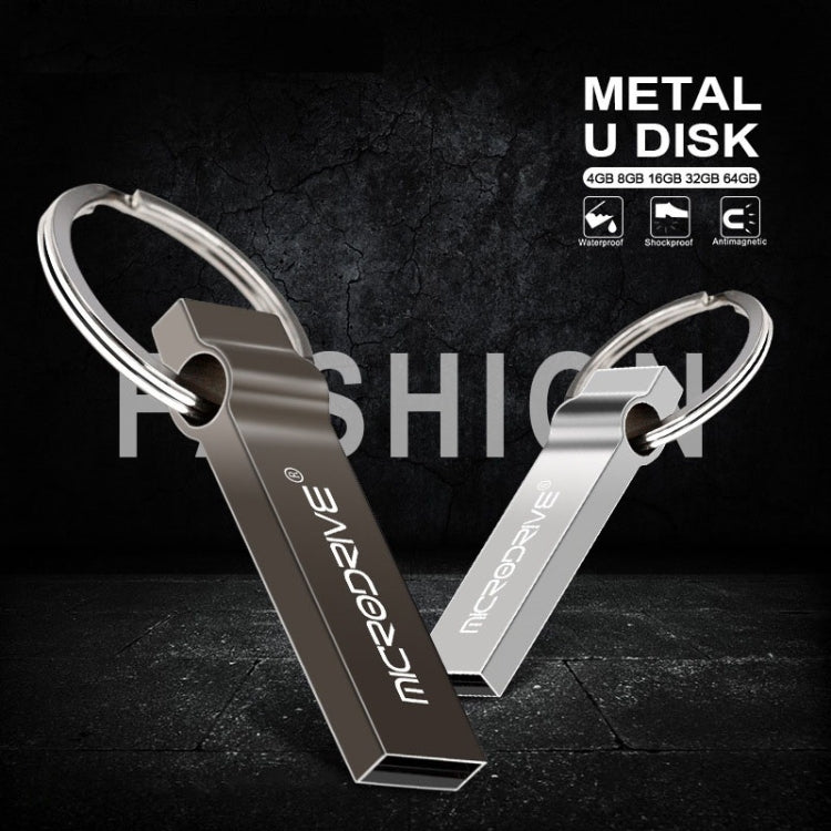 MicroDrive 8GB USB 2.0 Metal Keychain U Disk (Grey) - Computer & Networking by MicroDrive | Online Shopping UK | buy2fix