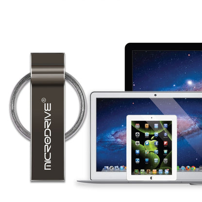 MicroDrive 8GB USB 2.0 Metal Keychain U Disk (Grey) - Computer & Networking by MicroDrive | Online Shopping UK | buy2fix