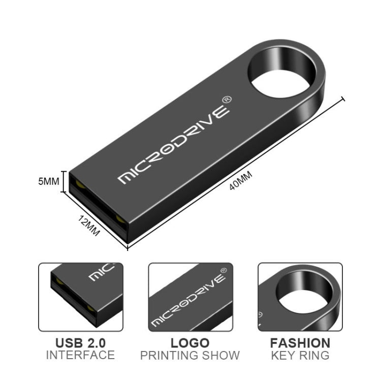 MicroDrive 8GB USB 2.0 Metal Waterproof High Speed U Disk(Black) - Computer & Networking by MicroDrive | Online Shopping UK | buy2fix