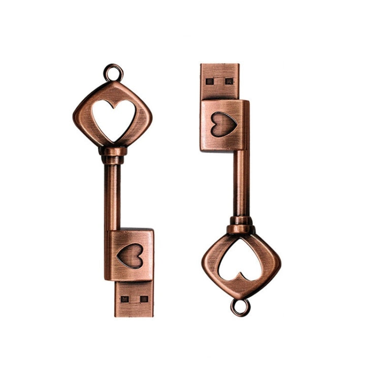 MicroDrive 4GB USB 2.0 Copper Love Key U Disk - Computer & Networking by MicroDrive | Online Shopping UK | buy2fix