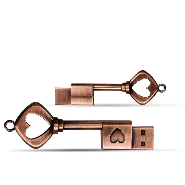 MicroDrive 32GB USB 2.0 Copper Love Key U Disk - USB Flash Drives by MicroDrive | Online Shopping UK | buy2fix