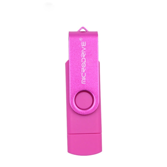 MicroDrive 32GB USB 2.0 Mobile Computer Dual-use Rotating OTG Metal U Disk (Pink) by MicroDrive