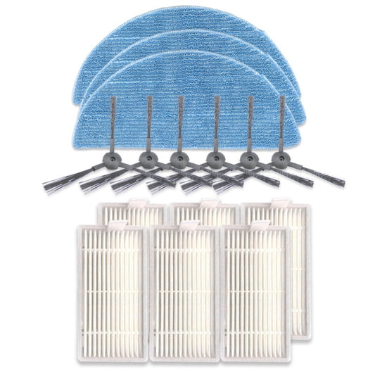 XI242 3 Pairs K614 Side Brushes + 6 PCS I208 Filters+ 3 PCS I201 Rags Set for ILIFE V5S Pro / V50 / V5S - Consumer Electronics by buy2fix | Online Shopping UK | buy2fix