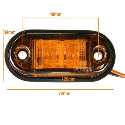 YWXLight 10-30V Oval Clearing Truck Trailer Side Marker Light (Orange) - LED Light by YWXLight | Online Shopping UK | buy2fix