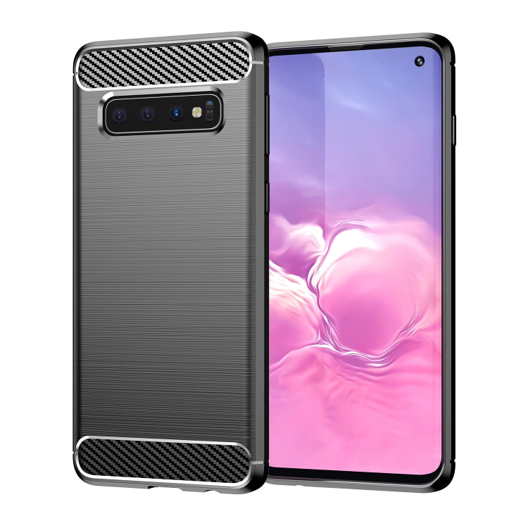 Brushed Texture Carbon Fiber TPU Case for Galaxy S10 - Galaxy Phone Cases by buy2fix | Online Shopping UK | buy2fix