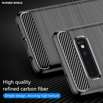 Brushed Texture Carbon Fiber TPU Case for Galaxy S10 - Galaxy Phone Cases by buy2fix | Online Shopping UK | buy2fix