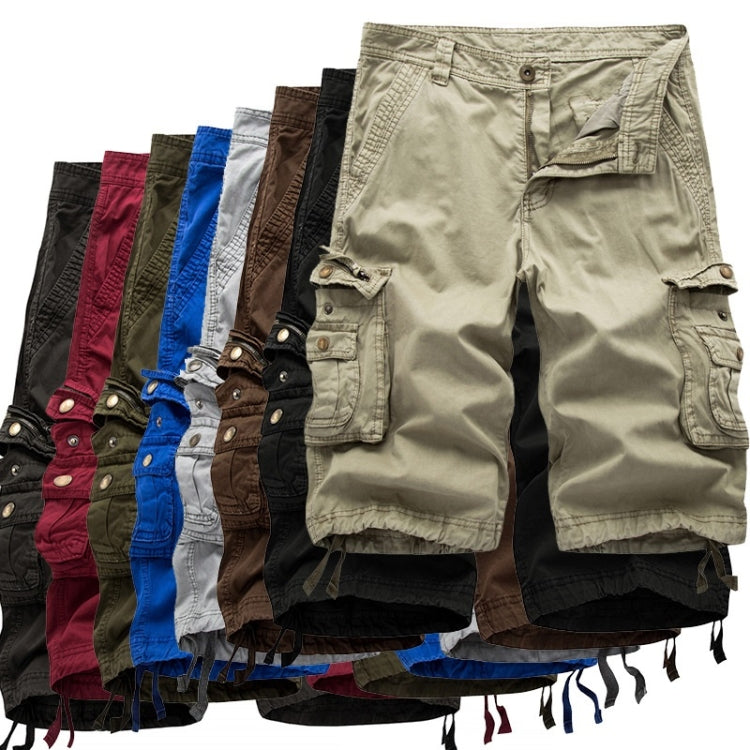 Summer Multi-pocket Solid Color Loose Casual Cargo Shorts for Men (Color:Dark Grey Size:40) - Pants by buy2fix | Online Shopping UK | buy2fix